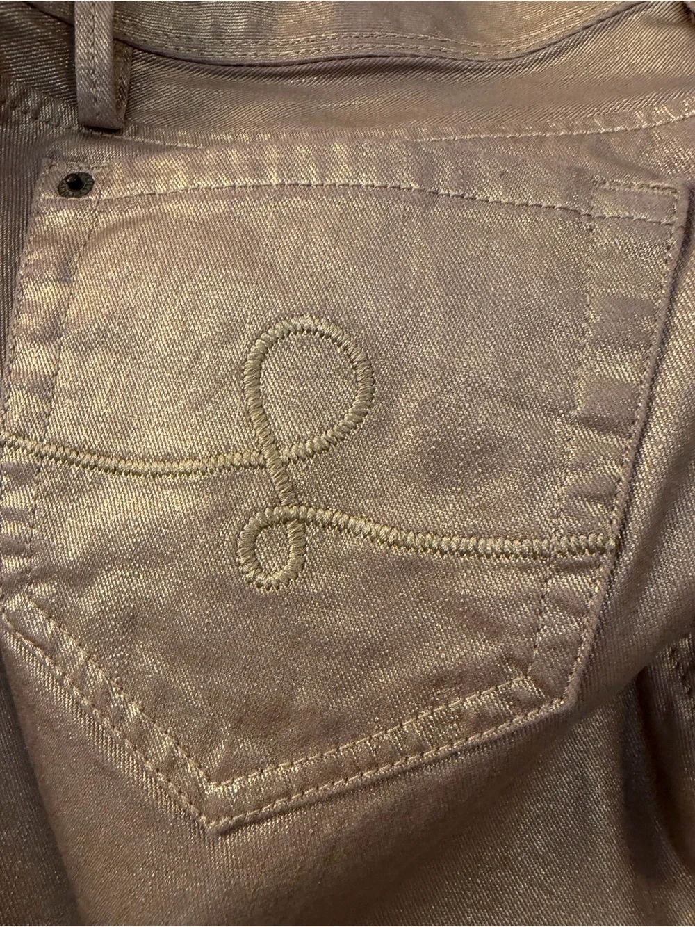 Lilly Pulitzer size 4 Metallic Gold Worth Skinny Mini Pants
